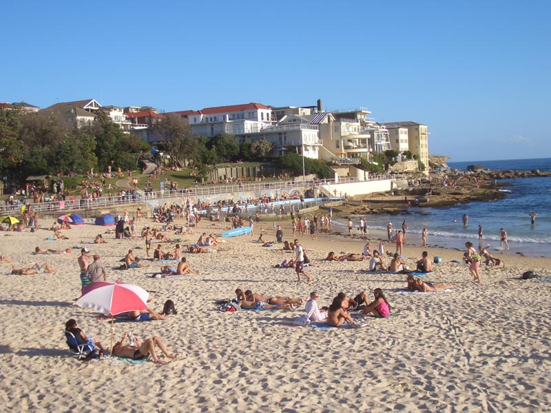 Strandhäng på Bondi Beach